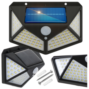 Lampa Solarna Uliczna z Czujnikiem Ruchu i Zmierzchu Klinkiet 100 Led Mocna
