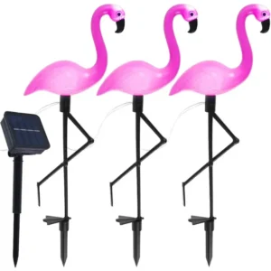 3 x Lampa Ogrodowa LED SOLARNA Wbijana FLAMINGI Zewnętrzna